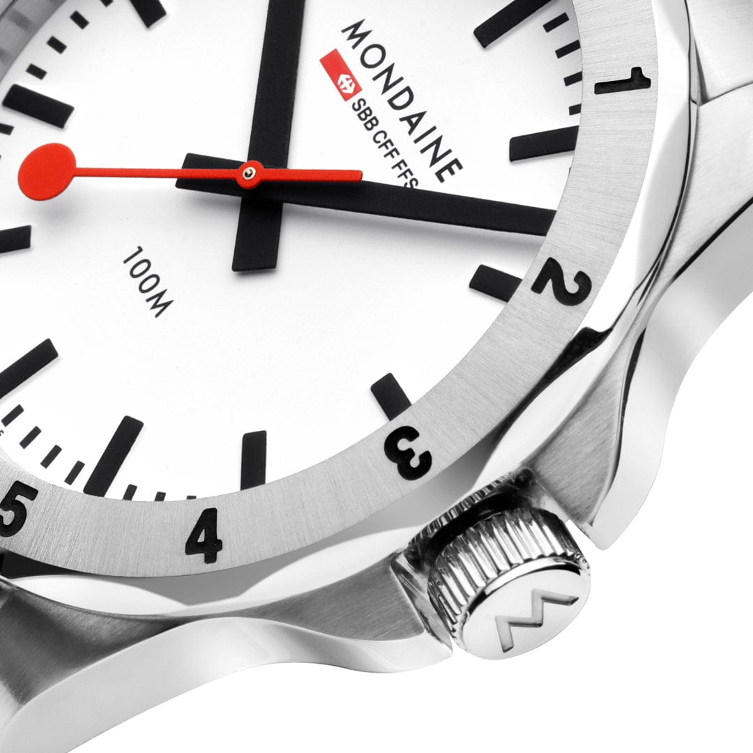 Mondaine Men's White Numeri 42mm Watch