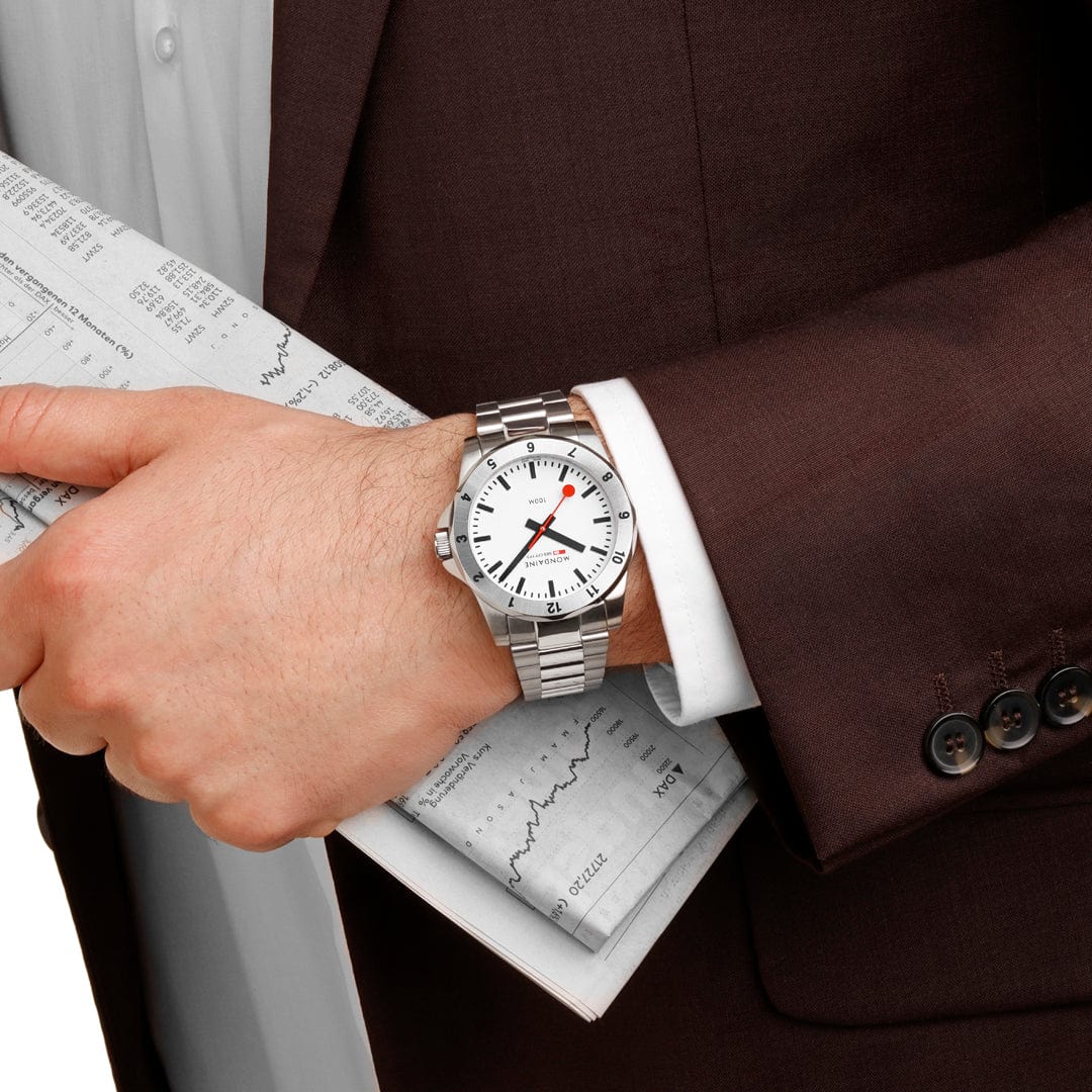 Mondaine Men's White Numeri 42mm Watch
