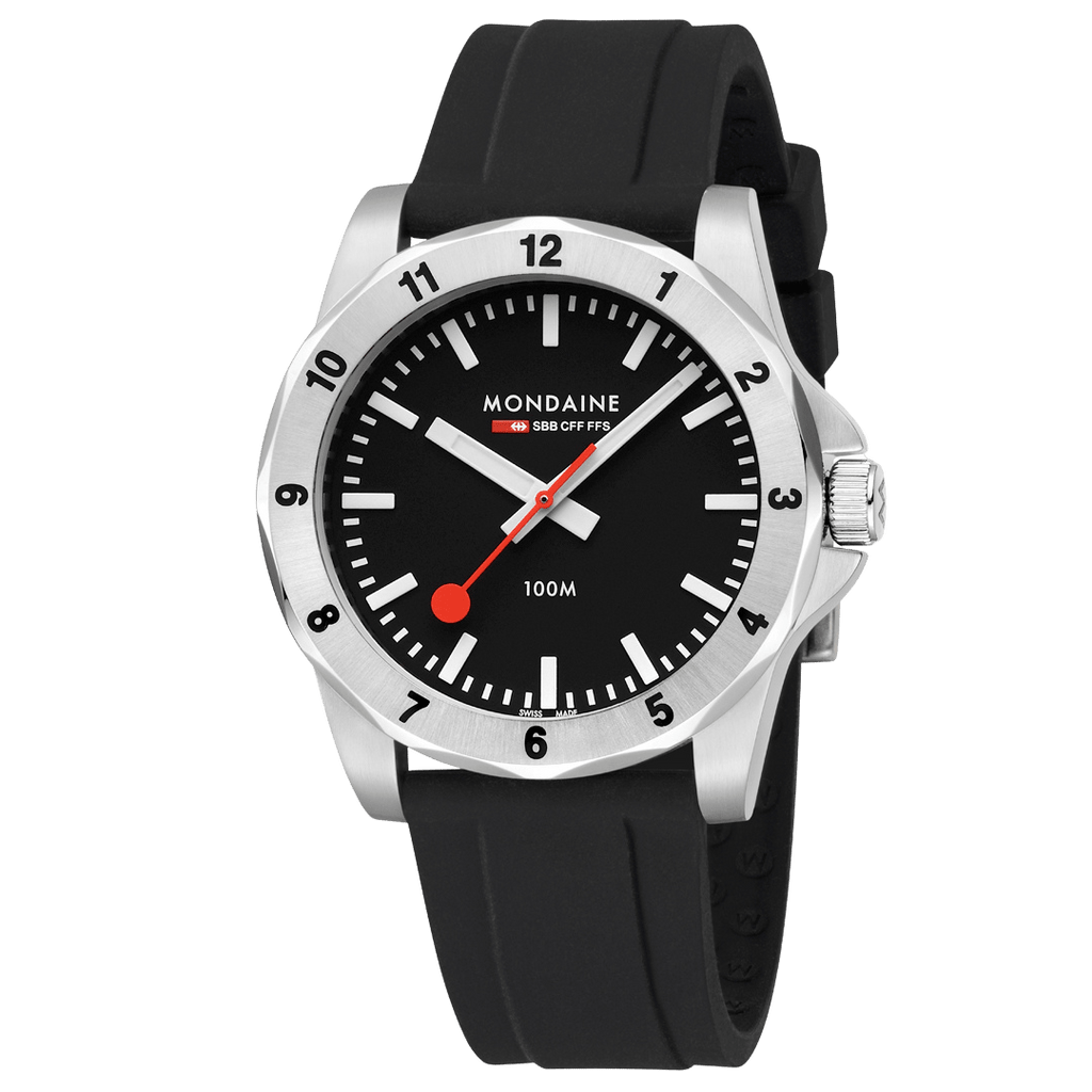 Mondaine Men's Black Numeri 42mm Watch