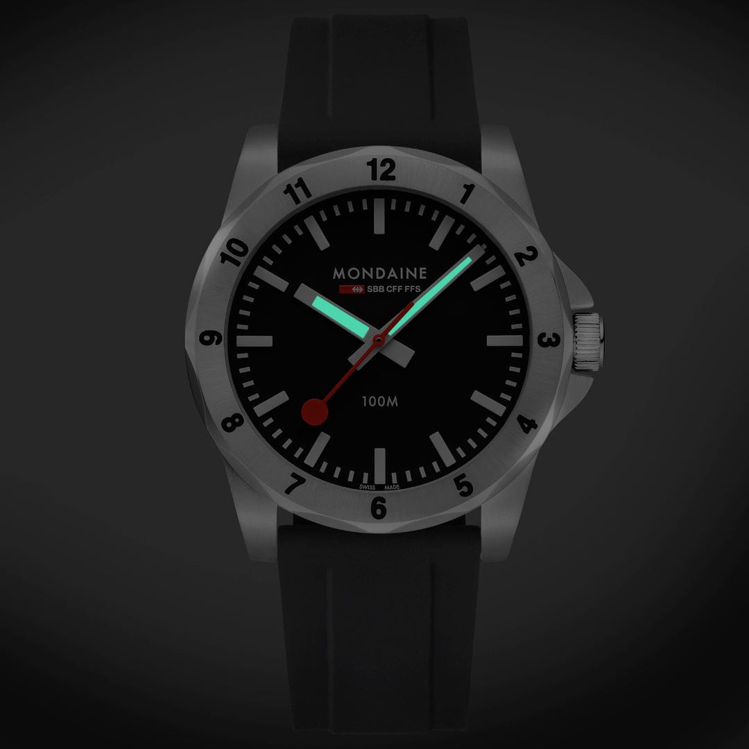 Mondaine Men's Black Numeri 42mm Watch