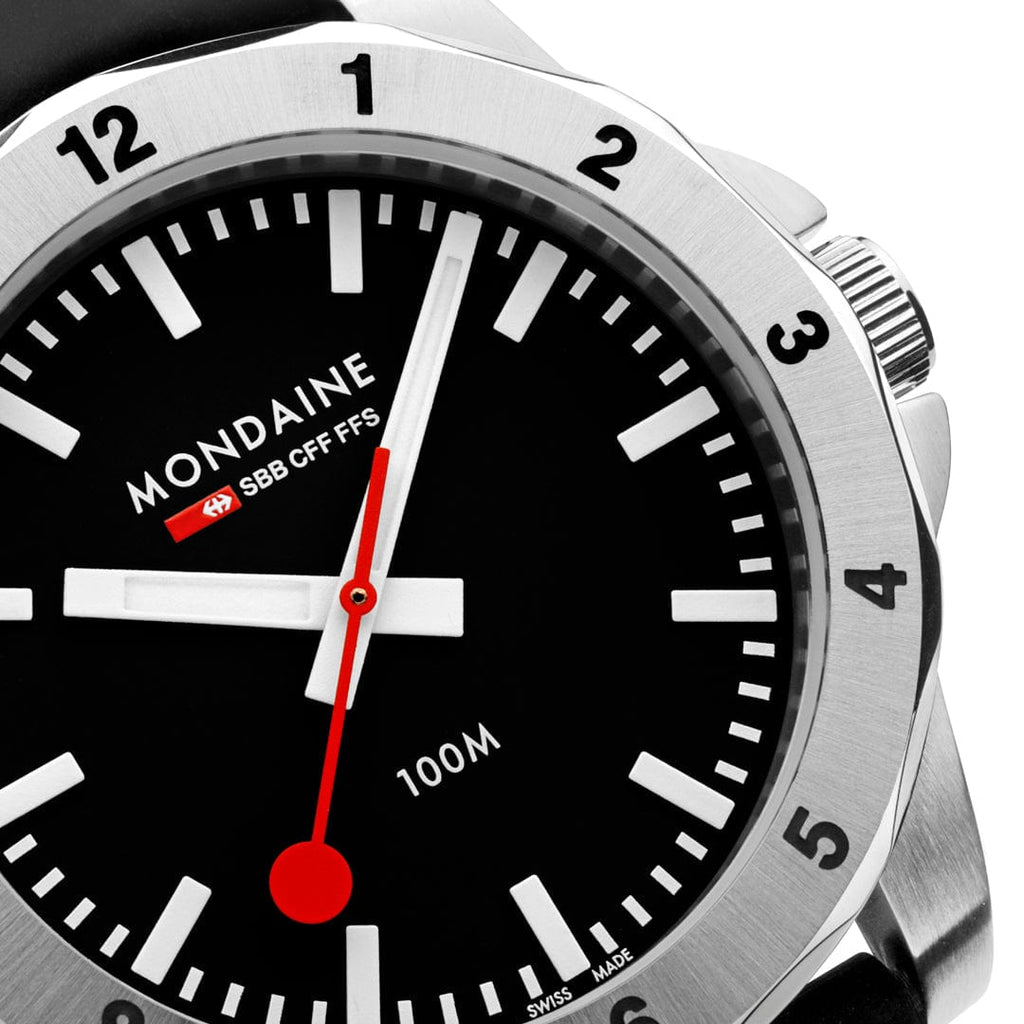 Mondaine Men's Black Numeri 42mm Watch