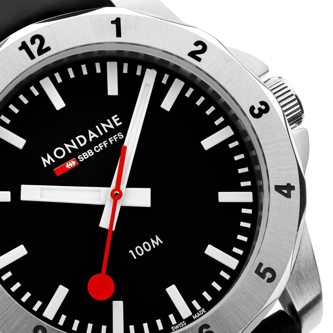 Mondaine Men's Black Numeri 42mm Watch