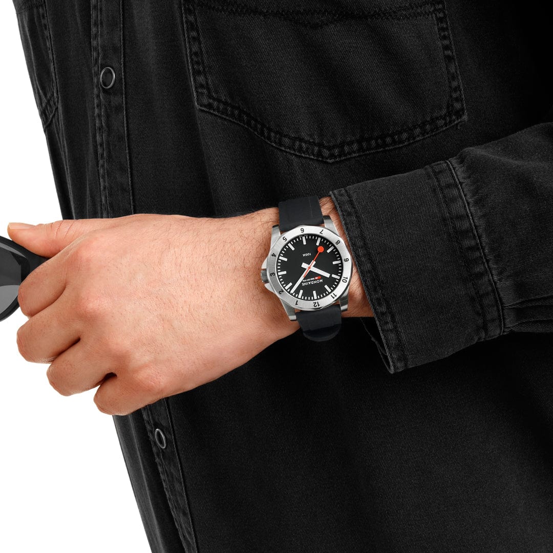 Mondaine Men's Black Numeri 42mm Watch