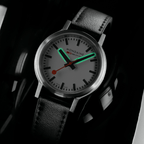 Mondaine Stop2Go White 34mm Vegan Leather Watch