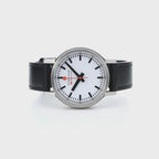 Mondaine Stop2Go White 34mm Vegan Leather Watch