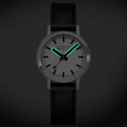 Mondaine Stop2Go White 34mm Vegan Leather Watch