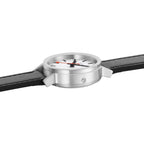 Mondaine Stop2Go White 34mm Vegan Leather Watch