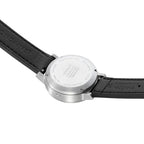 Mondaine 34mm Stop2Go Watch Black Dial Vegan Leather