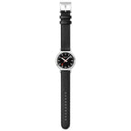 Mondaine 34mm Stop2Go Watch Black Dial Vegan Leather