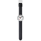 Mondaine Stop2Go White 41mm Vegan Leather Watch