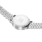 Mondaine 41mm Stop2Go Watch White Dial Steel Bracelet