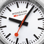 Mondaine 41mm Stop2Go Watch White Dial Steel Bracelet