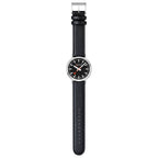 Mondaine 41mm Stop2Go Watch Black Dial Vegan Leather