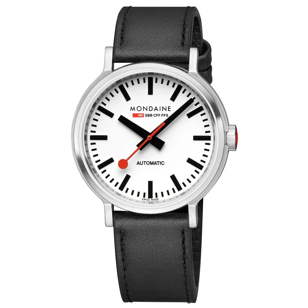 Mondaine Original Automatic White 41mm Vegan Leather Watch