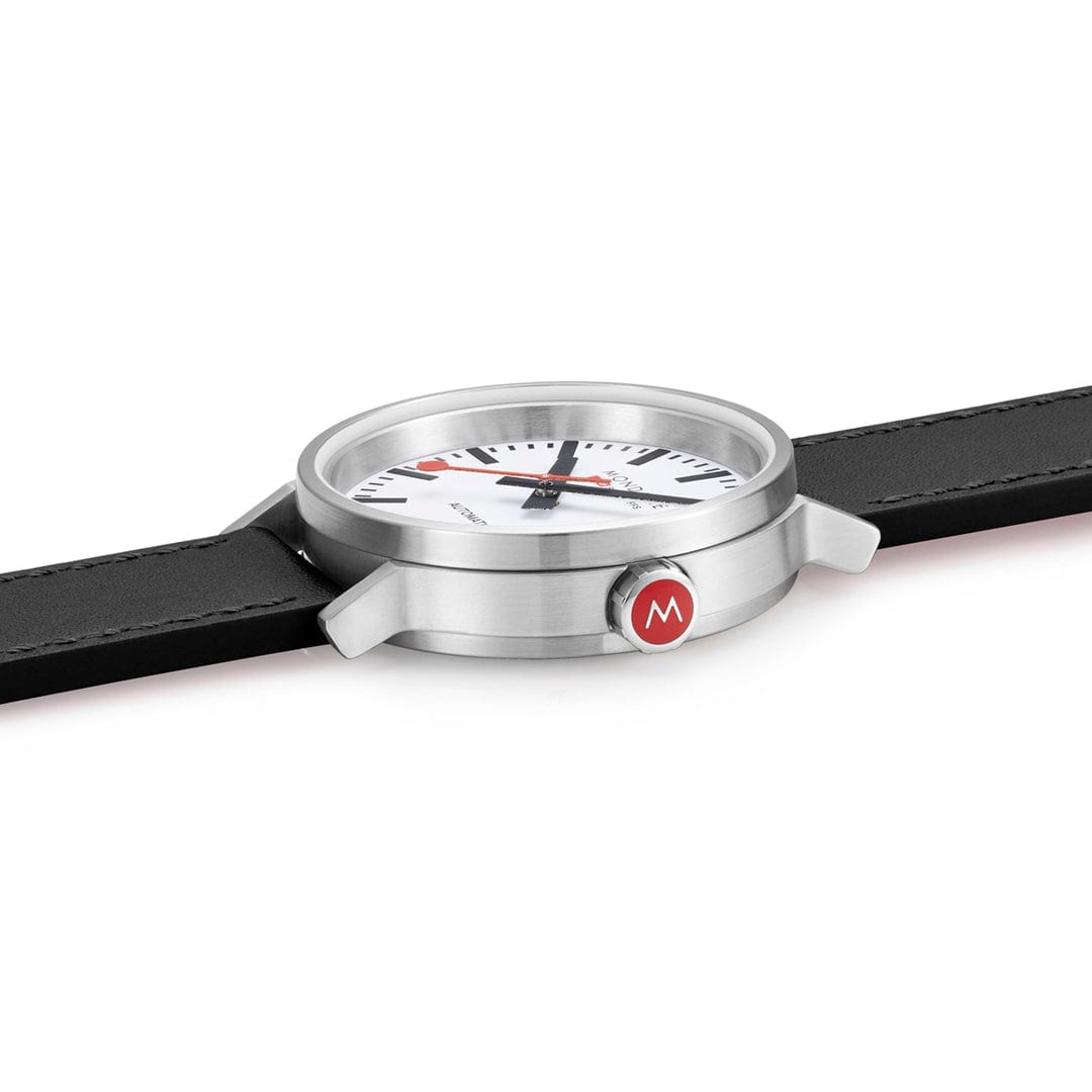 Mondaine Original Automatic White 41mm Vegan Leather Watch