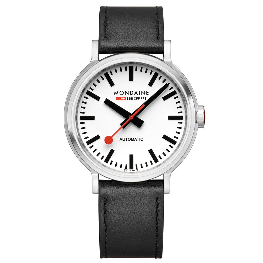 Mondaine Original Automatic White 41mm Vegan Leather Watch