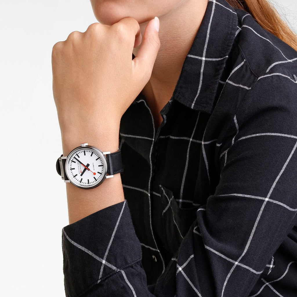 Mondaine Original Automatic White 41mm Vegan Leather Watch