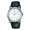 Casio Men's 39mm White Leather Quartz Watch