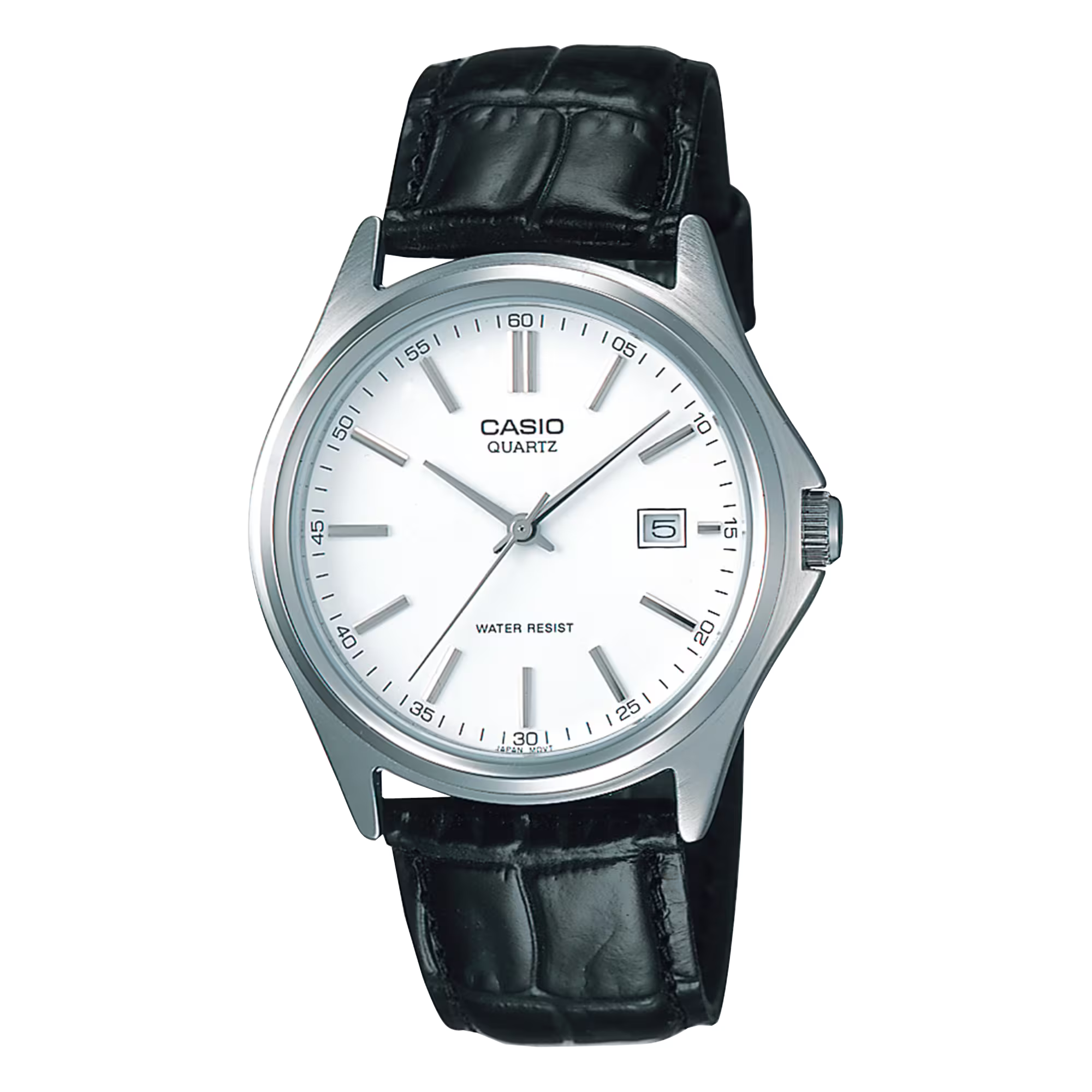 Casio Men's 39mm White Leather Quartz Watch