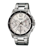 Casio Chronograph 47mm Silver Men's Stainless Steel Watch