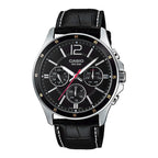 Casio Men's Watch 44mm Chronograph Black Leather