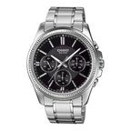Casio Chrono 42mm Silver Men's Black Analogue Watch