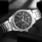 Casio Chrono 42mm Silver Men's Black Analogue Watch