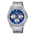 Casio Chrono 42mm Silver Men's Navy Analogue Watch