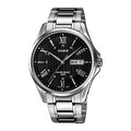 Casio Day Date 41mm Silver Men's Black Analogue Watch