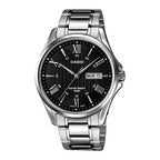 Casio Day Date 41mm Silver Men's Black Analogue Watch