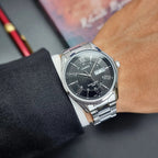 Casio Day Date 41mm Silver Men's Black Analogue Watch
