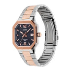 Casio Men's Watch 38mm Sleek Metal Rose Gold Octagonal