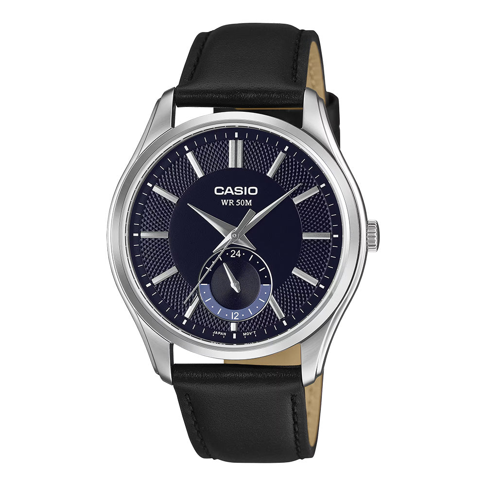 Casio Men's Watch 40mm 24 Hour Blue Leather