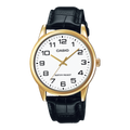 Casio Men's Gold White Black Leather Watch