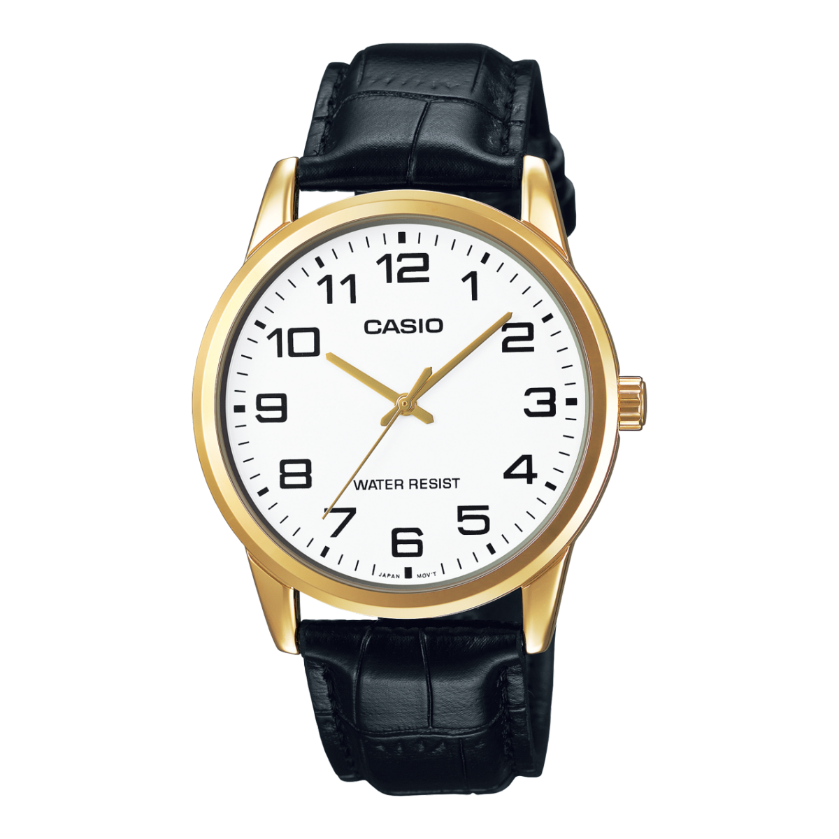 Casio Men's Gold White Black Leather Watch