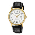 Casio Men's Watch 37mm Classic Gold Black Leather