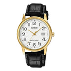 Casio Men's Watch 37mm Classic Gold Black Leather