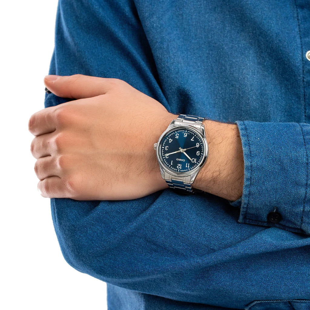 Casio Classic 40mm Silver Men's Blue Analogue Watch
