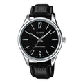 Casio Classic 40mm Silver Men's Black Leather Analogue Watch