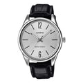 Casio Classic 40mm Silver Men's Black Leather Analogue Silver Watch