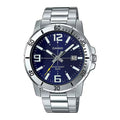 Casio Men's Watch 45mm Enticer Link Bracelet Blue Stainless Steel