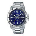 Casio Men's Watch 45mm Enticer Link Bracelet Blue Silver