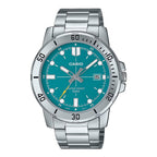 Casio Men's Watch 45mm Enticer Link bracelet Turquoise Silver
