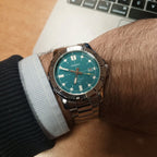 Casio Men's Watch 45mm Enticer Link bracelet Turquoise Silver