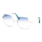 Matthew Williamson x Linda Farrow Blue Octagonal Sunglasses