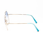 Matthew Williamson x Linda Farrow Blue Octagonal Sunglasses