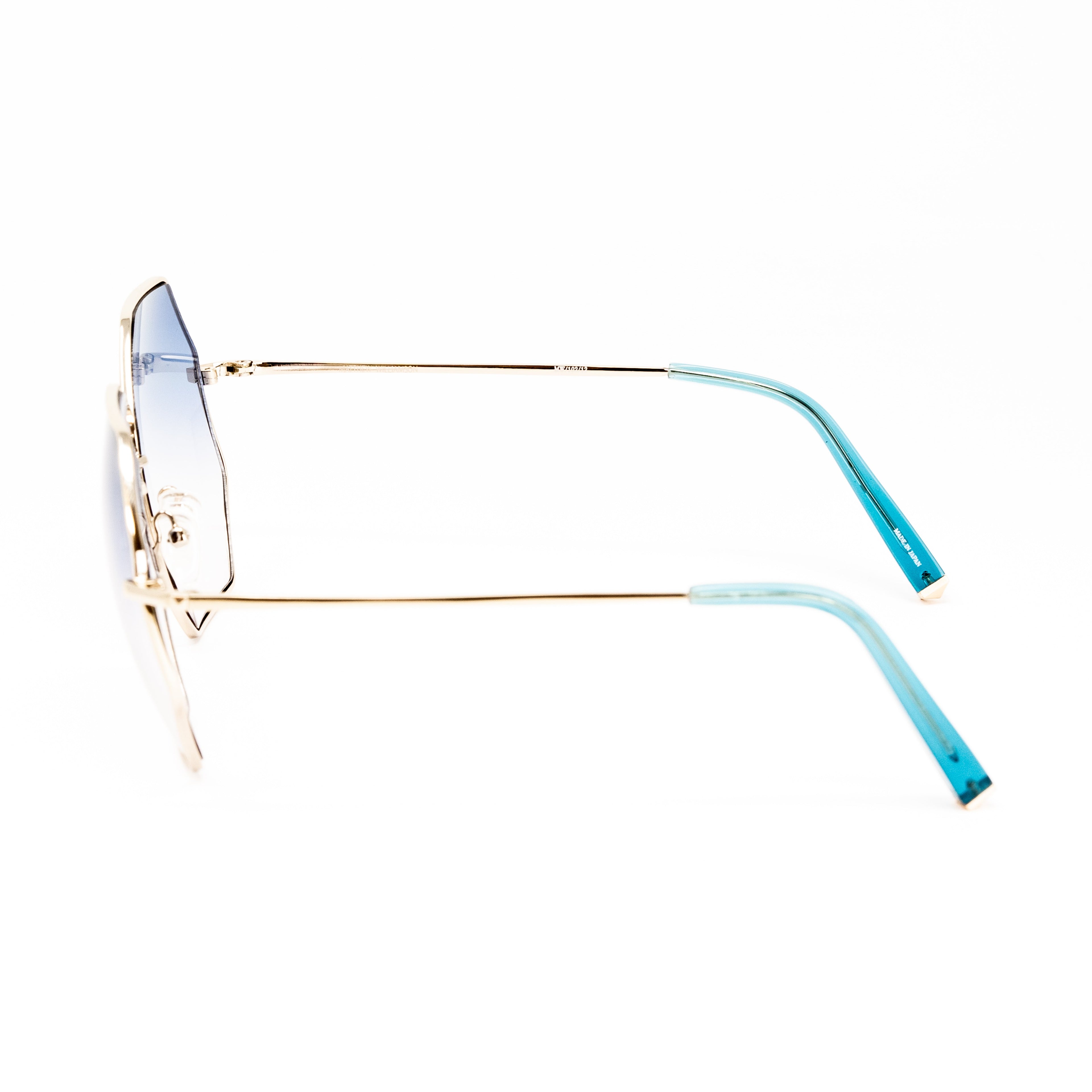 Matthew Williamson x Linda Farrow Blue Octagonal Sunglasses