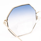 Matthew Williamson x Linda Farrow Blue Octagonal Sunglasses