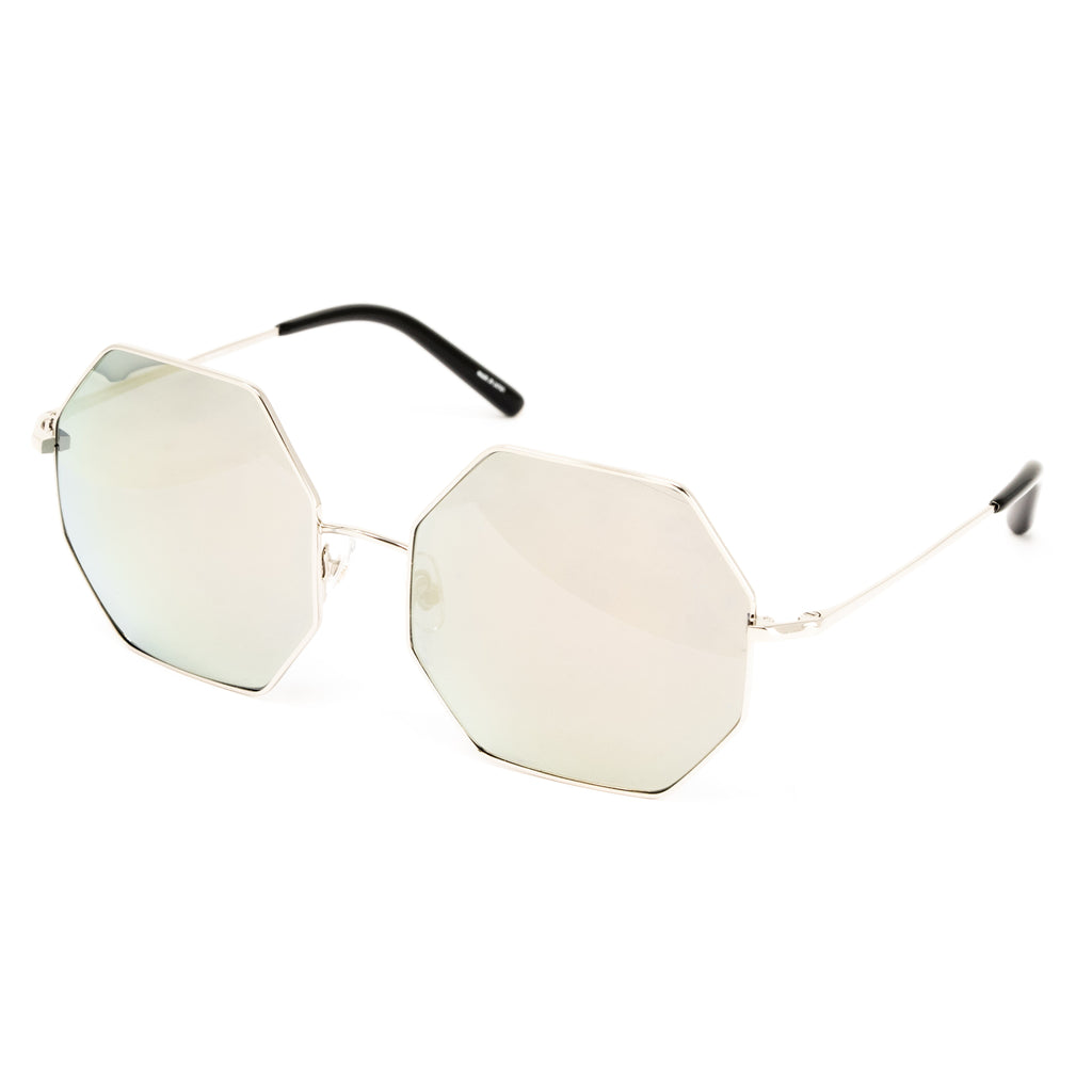 Matthew Williamson x Linda Farrow Octagonal Silver Sunglasses