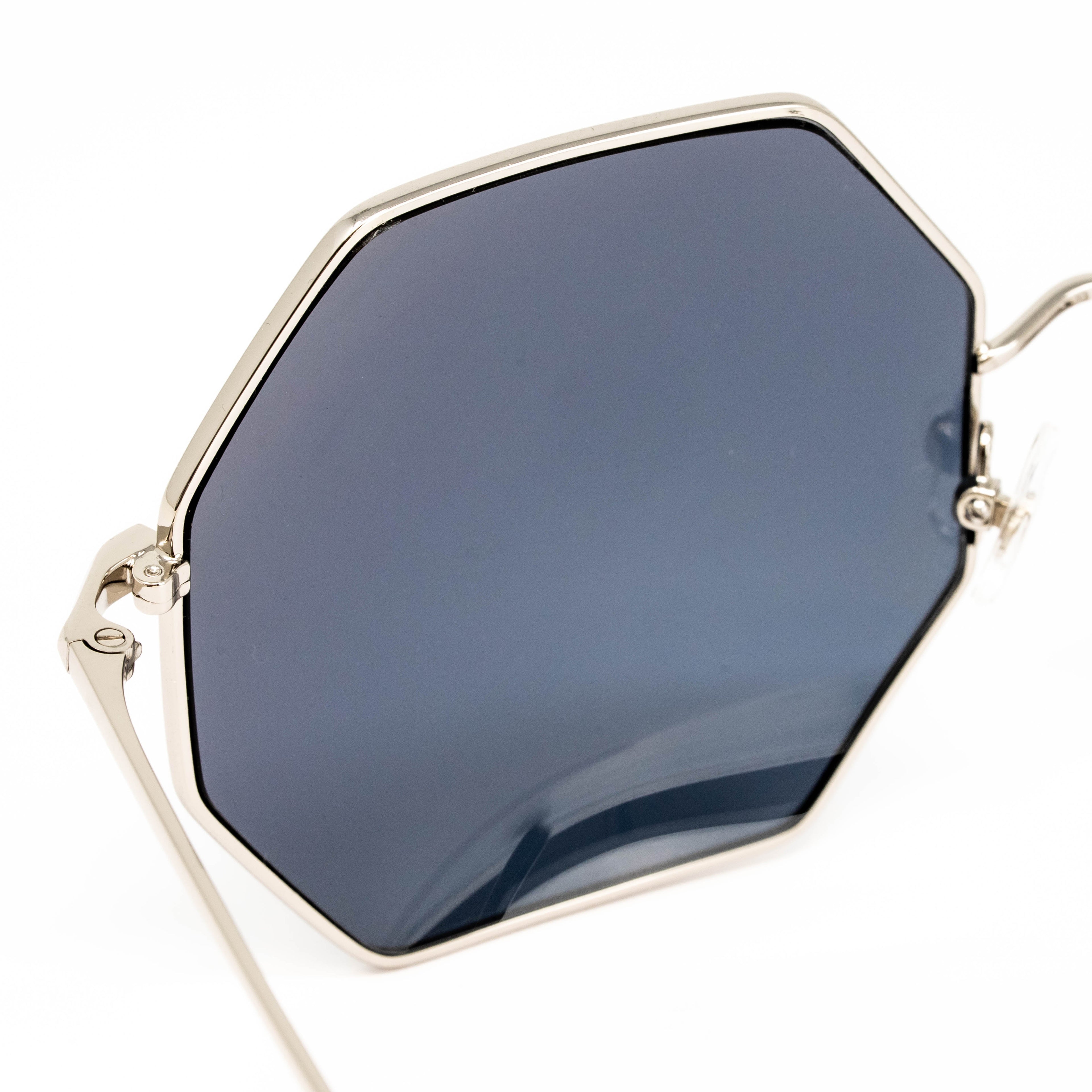 Matthew Williamson x Linda Farrow Octagonal Silver Sunglasses